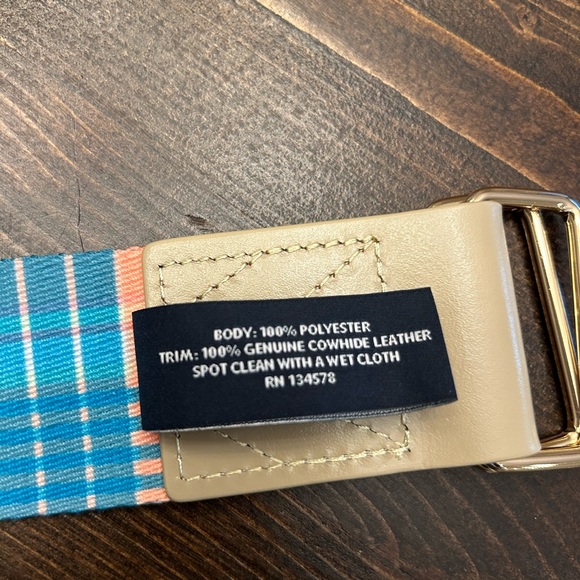 Vineyard Vines Punch Plaid D-Ring Belt Size: L NWOT - Picture 7 of 8